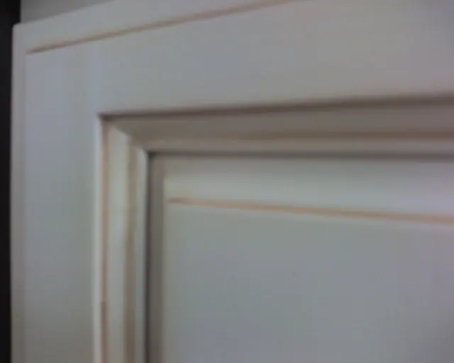 Painted cabinet door, up close