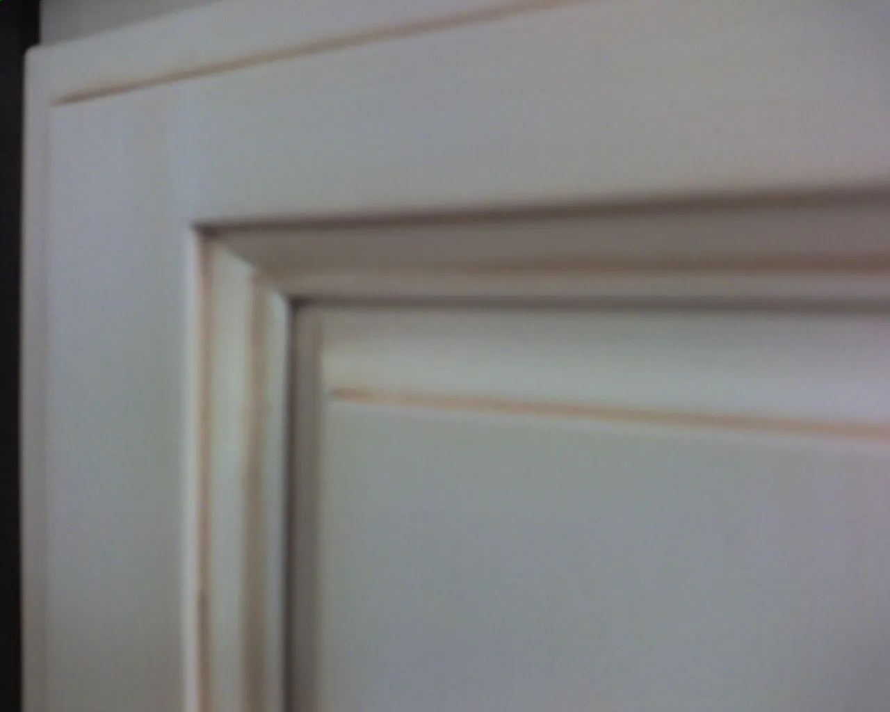 Painted cabinet door, up close